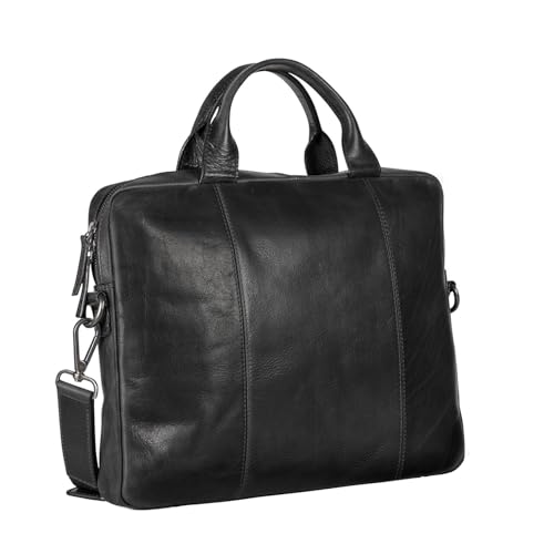 Leonhard Heyden Roma - Aktentasche slim 1 Fach Leder 15" 38 cm schwarz von Leonhard Heyden