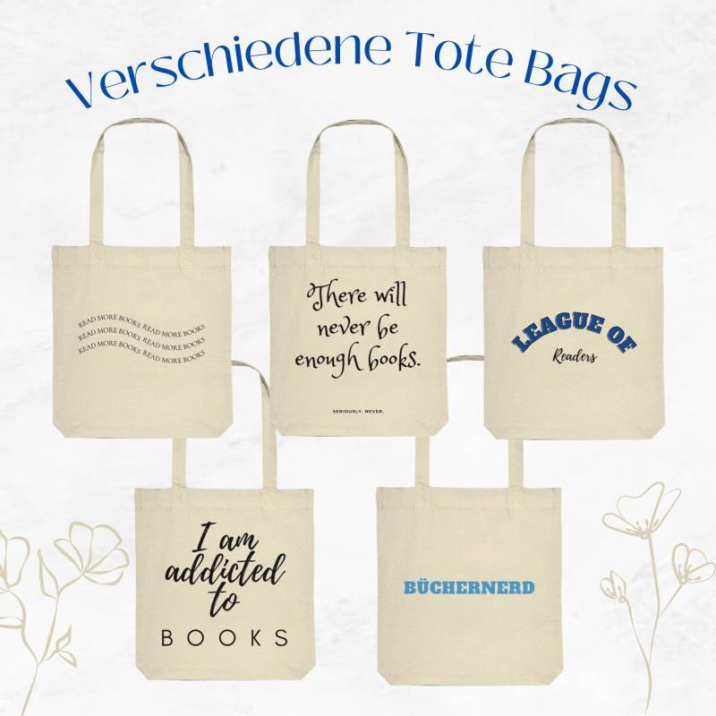 Jutebeutel | Tote Tag Book Bag Baumwolltasche Bücher 100% Printed in Germany von LeonieElenaStudio