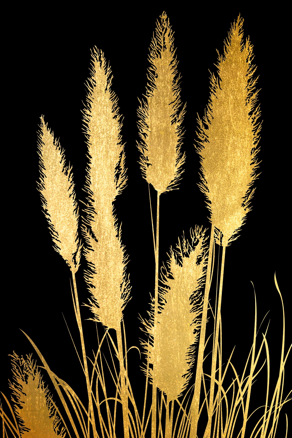 Leonique Acrylglasbild "Pampas Gras - Acrylbilder mit Blattgold veredelt", (1 St.) von Leonique