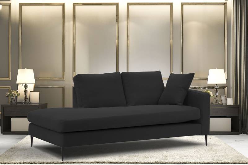 Home affaire Recamiere "Cozy Chaiselongue, Maße B/T/H: 195/97/80 cm" mit losen Kissen und Metallbeinen, Armlehne links oder rechts wählbar von home affaire