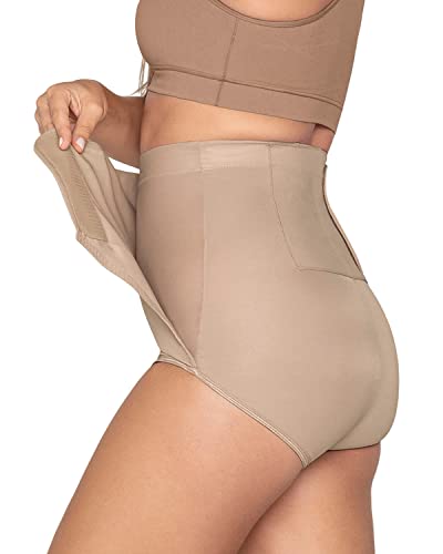 Leonisa Damen High-Waist Postpartum Panty with Adjustable Belly Wrap Taillen-Shapewear, Beige, L von Leonisa