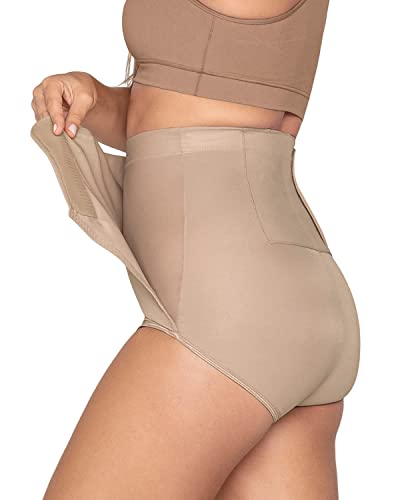 Leonisa Damen High-Waist Postpartum Panty with Adjustable Belly Wrap Taillen-Shapewear, Beige, S von Leonisa