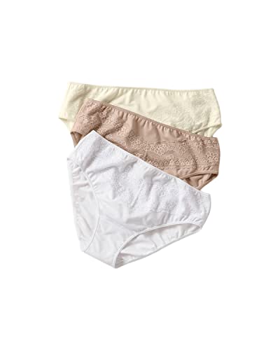 Leonisa Baumwoll Slips mit Spitze (3er Pack) von Leonisa