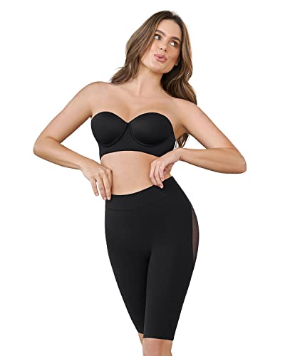 Leonisa Damen Gut abgerundete, unsichtbare Butt Lifter Shaper Short Shapewear Bodysuit, Schwarz, Small-Medium von Leonisa