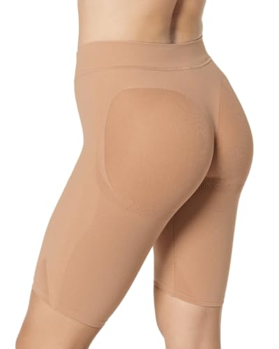 Leonisa Damen Gut abgerundete, unsichtbare Butt Lifter Shaper Short Shapewear Ganzkörper-Body, beige, Small von Leonisa