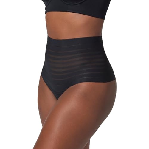 Leonisa Damen String Tanga Unterhose - Shapewear Miederhose mit Bauchweg Effekt-Schwarz-XL von Leonisa