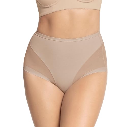 Leonisa Damen Shapewear Slip- Bauchweg Unterhose/Miederhose - Frauen Unterwäsche-Beige-M von Leonisa