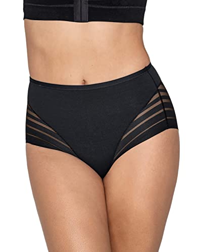 Leonisa Shapewear Bauchweg Damen Slip mit transparenten Tülleinsätzen-Schwarz-M von Leonisa