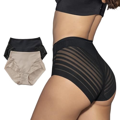 Leonisa Shapewear Damen-Bauchbinden-Slip mit Durchsichtigen Öseneinsätzen - einzeln oder im 2er-Pack von Leonisa