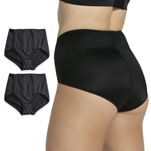 Leonisa Shapewear Damen Slip- Bauchweg Unterhose/Miederhose im 2erPack-Schwarz-S von Leonisa