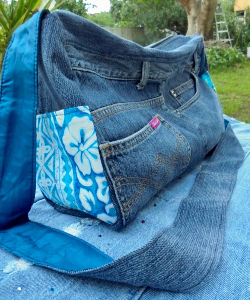 Umhängetasche, Denim, Patchwork Taschen, Eco Freundlich von LeonitaCreations