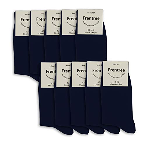 Leoodo 10 Paar Socken Herren Damen Tüv geprüfte gekämmte Baumwolle, für Business mit Komfortbund, Frentree BSK1901, Socken Farbe 2019:Dunkelblau (10er Pack), Socken Größe:39-42 von Leoodo