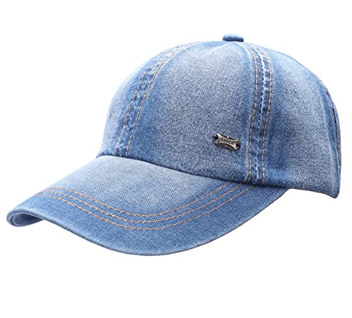 Leoodo Herren Damen Military Army Stil Cap aus Baumwolle verstellbare Sonnen Kappe für Wandern und Sport, Mütze Farbe 2020:Jeans Blue von Leoodo