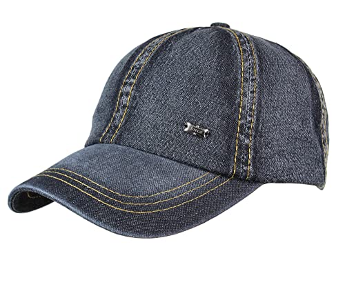 Leoodo Herren Damen Military Army Stil Cap aus Baumwolle verstellbare Sonnen Kappe für Wandern und Sport, Mütze Farbe 2020:Jeans Schwarz von Leoodo