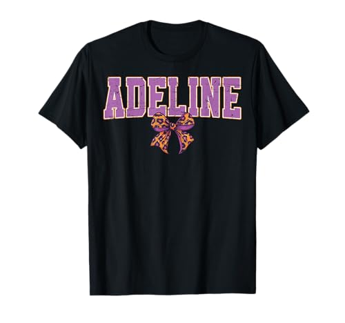 Adeline Leopard Bow Trendy Name Design für Frauen und T-Shirt Adeline Leopard Bow Trendy Name Design für Frauen und T-Shirt von Leopard Bow Custom Girls nennt Geburtstag cooles T