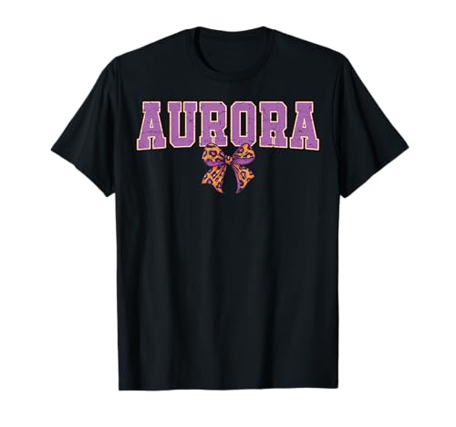 Aurora Leopard Bow Trendy Name Design für Frauen und Mädchen T-Shirt Aurora Leopard Bow Trendy Name Design für Frauen und Mädchen T-Shirt von Leopard Bow Custom Girls nennt Geburtstag cooles T