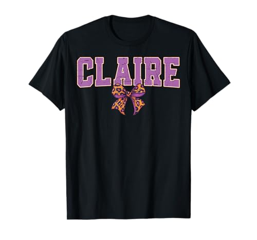 Claire Leopard Bow Trendy Name Design für Frauen und Mädchen T-Shirt Claire Leopard Bow Trendy Name Design für Frauen und Mädchen T-Shirt von Leopard Bow Custom Girls nennt Geburtstag cooles T