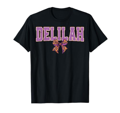 Delilah Leopard Bow Trendy Name Design für Frauen und T-Shirt Delilah Leopard Bow Trendy Name Design für Frauen und T-Shirt von Leopard Bow Custom Girls nennt Geburtstag cooles T