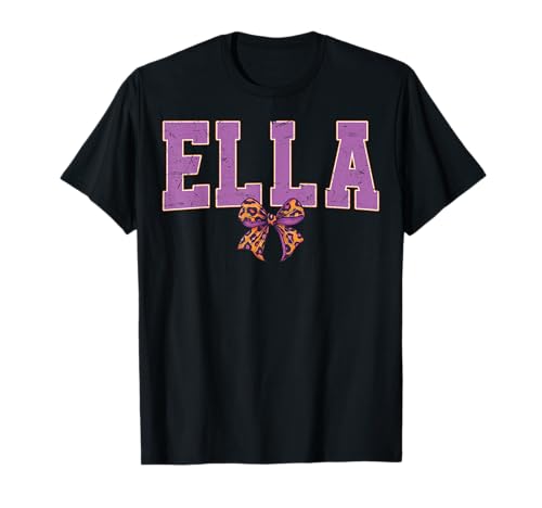 Ella Leopard Bow Trendy Name Design für Frauen und Mädchen T-Shirt Ella Leopard Bow Trendy Name Design für Frauen und Mädchen T-Shirt von Leopard Bow Custom Girls nennt Geburtstag cooles T