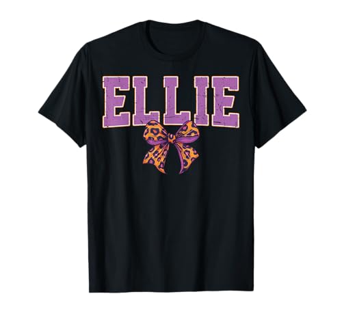 Ellie Leopard Bow Trendy Name Design für Frauen und Mädchen T-Shirt Ellie Leopard Bow Trendy Name Design für Frauen und Mädchen T-Shirt von Leopard Bow Custom Girls nennt Geburtstag cooles T