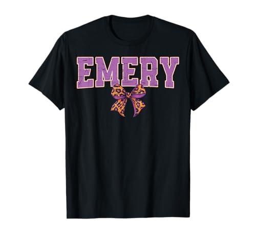Emery Leopard Bow Trendy Name Design für Frauen und Mädchen T-Shirt Emery Leopard Bow Trendy Name Design für Frauen und Mädchen T-Shirt von Leopard Bow Custom Girls nennt Geburtstag cooles T