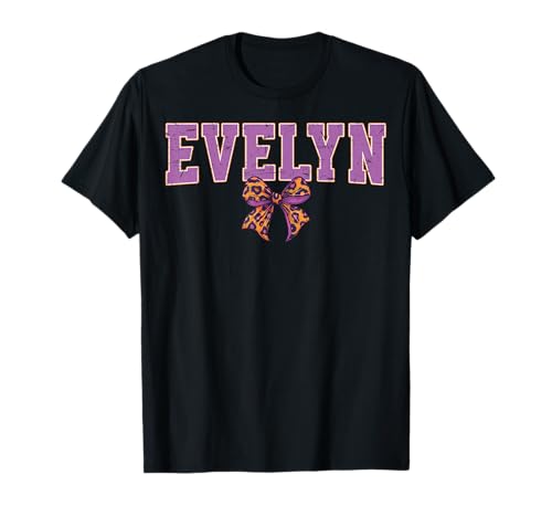 Evelyn Leopard Bow Trendy Name Design für Frauen und Mädchen T-Shirt Evelyn Leopard Bow Trendy Name Design für Frauen und Mädchen T-Shirt von Leopard Bow Custom Girls nennt Geburtstag cooles T