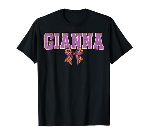 Gianna Leopard Bow Trendy Name Design für Frauen und Mädchen T-Shirt Gianna Leopard Bow Trendy Name Design für Frauen und Mädchen T-Shirt von Leopard Bow Custom Girls nennt Geburtstag cooles T