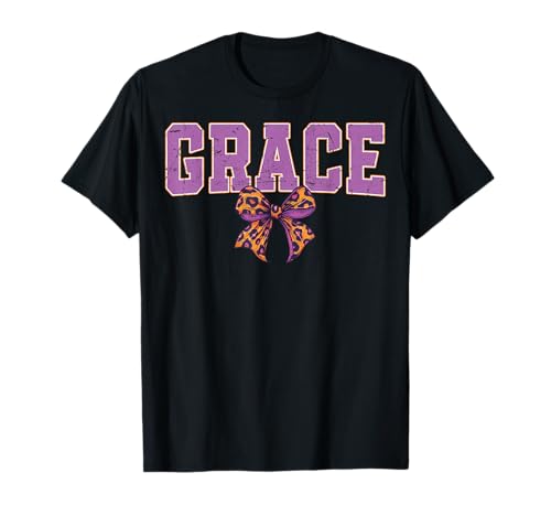 Grace Leopard Bow Trendy Name Design für Frauen und Mädchen T-Shirt Grace Leopard Bow Trendy Name Design für Frauen und Mädchen T-Shirt von Leopard Bow Custom Girls nennt Geburtstag cooles T