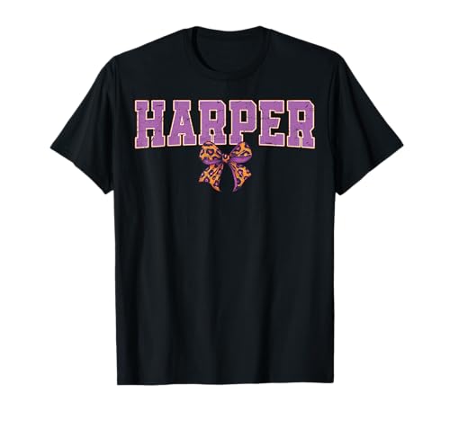 Harper Leopard Bow Trendy Name Design für Frauen und Mädchen T-Shirt Harper Leopard Bow Trendy Name Design für Frauen und Mädchen T-Shirt von Leopard Bow Custom Girls nennt Geburtstag cooles T