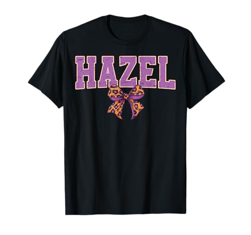 Hazel Leopard Bow Trendy Name Design für Frauen und Mädchen T-Shirt Hazel Leopard Bow Trendy Name Design für Frauen und Mädchen T-Shirt von Leopard Bow Custom Girls nennt Geburtstag cooles T