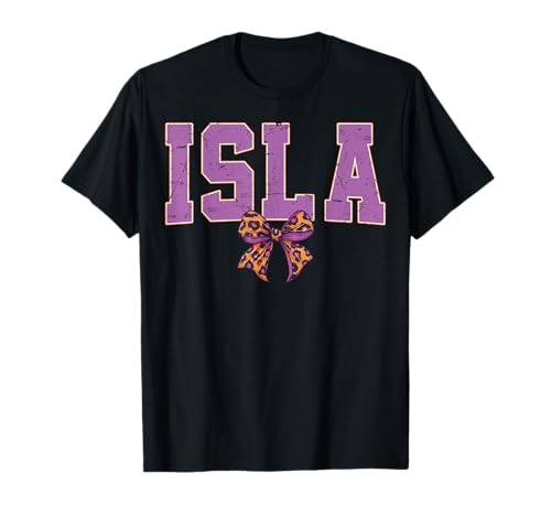 Isla Leopard Bow Trendy Name Design für Frauen und Mädchen T-Shirt Isla Leopard Bow Trendy Name Design für Frauen und Mädchen T-Shirt von Leopard Bow Custom Girls nennt Geburtstag cooles T