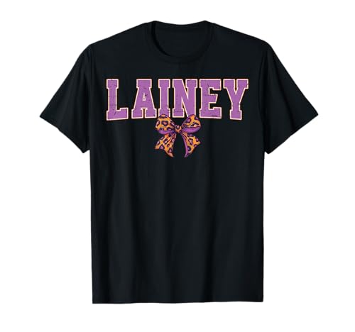 Lainey Leopard Bow Trendy Name Design für Frauen und Mädchen T-Shirt Lainey Leopard Bow Trendy Name Design für Frauen und Mädchen T-Shirt von Leopard Bow Custom Girls nennt Geburtstag cooles T