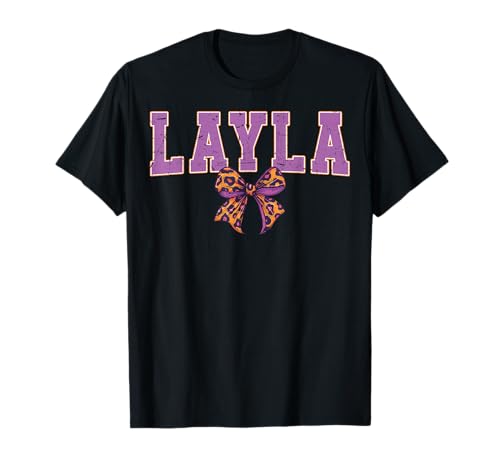 Layla Leopard Bow Trendy Name Design für Frauen und Mädchen T-Shirt Layla Leopard Bow Trendy Name Design für Frauen und Mädchen T-Shirt von Leopard Bow Custom Girls nennt Geburtstag cooles T