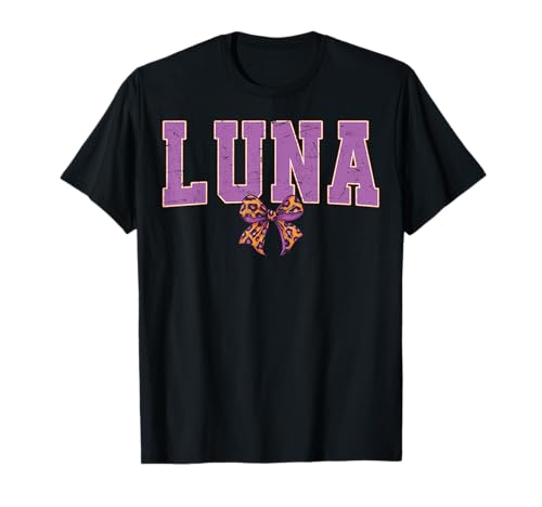 Luna Leopard Bow Trendy Name Design für Frauen und Mädchen T-Shirt Luna Leopard Bow Trendy Name Design für Frauen und Mädchen T-Shirt von Leopard Bow Custom Girls nennt Geburtstag cooles T