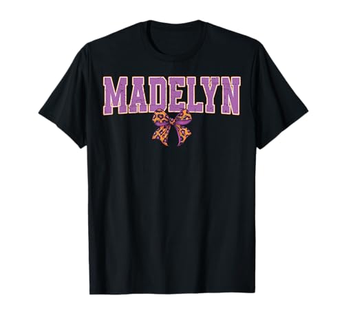 Madelyn Leopard Bow Trendy Name Design für Frauen und T-Shirt Madelyn Leopard Bow Trendy Name Design für Frauen und T-Shirt von Leopard Bow Custom Girls nennt Geburtstag cooles T