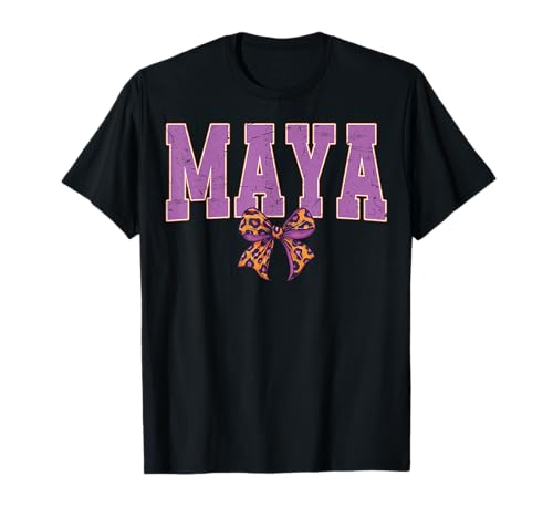 Maya Leopard Bow Trendy Name Design für Frauen und Mädchen T-Shirt Maya Leopard Bow Trendy Name Design für Frauen und Mädchen T-Shirt von Leopard Bow Custom Girls nennt Geburtstag cooles T
