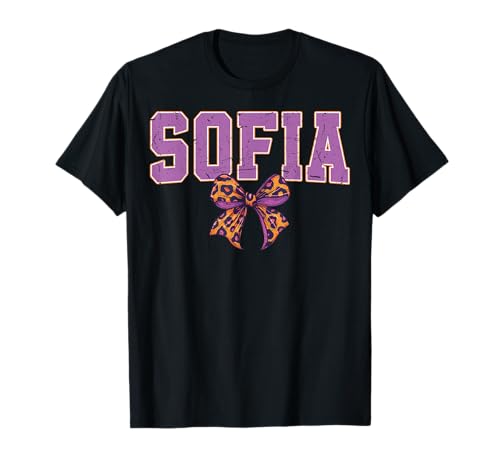 Sofia Leopard Bow Trendy Name Design für Frauen und Mädchen T-Shirt Sofia Leopard Bow Trendy Name Design für Frauen und Mädchen T-Shirt von Leopard Bow Custom Girls nennt Geburtstag cooles T