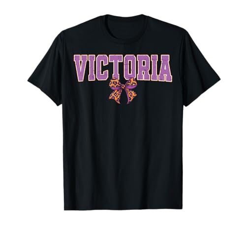 Victoria Leopard Bow Trendy Name Design für Frauen und T-Shirt Victoria Leopard Bow Trendy Name Design für Frauen und T-Shirt von Leopard Bow Custom Girls nennt Geburtstag cooles T