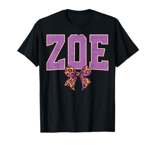Zoe Leopard Bow Trendy Name Design für Frauen und Mädchen T-Shirt Zoe Leopard Bow Trendy Name Design für Frauen und Mädchen T-Shirt von Leopard Bow Custom Girls nennt Geburtstag cooles T