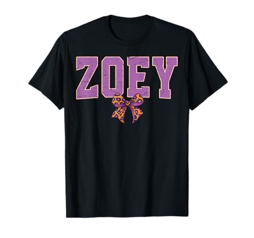 Zoey Leopard Bow Trendy Name Design für Frauen und Mädchen T-Shirt Zoey Leopard Bow Trendy Name Design für Frauen und Mädchen T-Shirt von Leopard Bow Custom Girls nennt Geburtstag cooles T