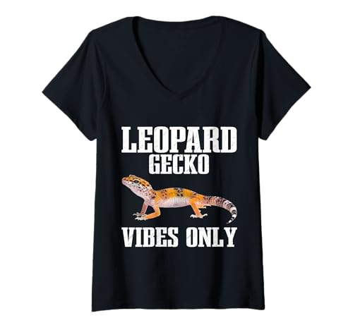 Damen Leopard Gecko Vibes Nur für Reptilien und Echsen T-Shirt mit V-Ausschnitt Damen Leopard Gecko Vibes Nur für Reptilien und Echsen T-Shirt mit V-Ausschnitt von Leopard Gecko Designs For Reptile Lizard Lover