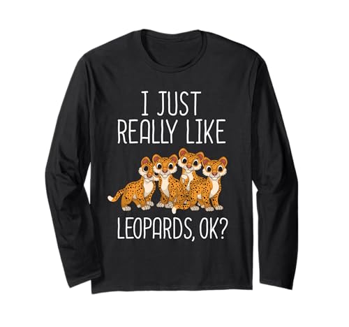 Ich mag Leopards Lover Kids Wild Cat Leopard Langarmshirt von Leopard Gifts For Men & Women