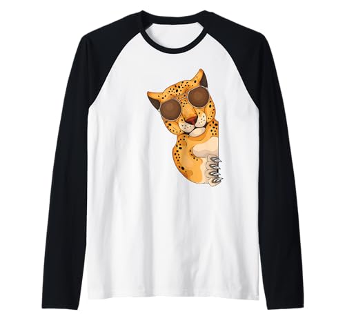 Leopard mit Sonnenbrille Leopard Lover Kinder Leopard Raglan von Leopard Gifts For Men & Women
