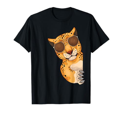 Leopard mit Sonnenbrille Leopard Lover Kinder Leopard T-Shirt von Leopard Gifts For Men & Women