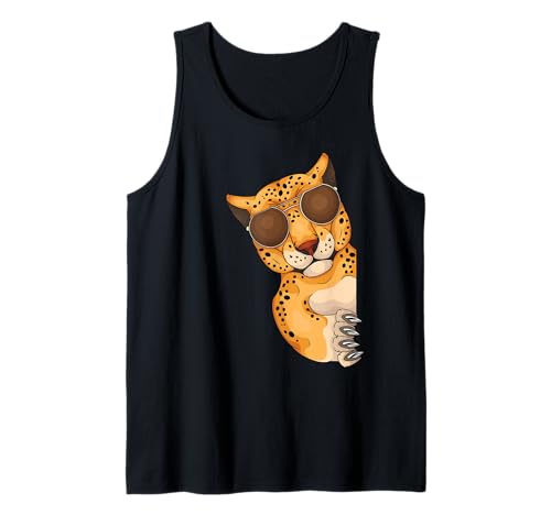 Leopard mit Sonnenbrille Leopard Lover Kinder Leopard Tank Top von Leopard Gifts For Men & Women