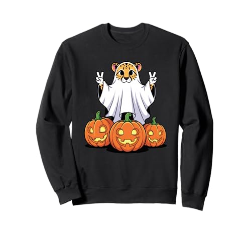 Lustiger Gepardengeist Kürbis Boo Halloween Kinder Herren Damen Sweatshirt Lustiger Gepardengeist Kürbis Boo Halloween Kinder Herren Damen Sweatshirt von Leopard Lovers Halloween Ghost Pumpkin Outfits