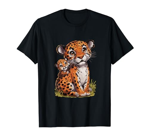 Leopard mit süßem Kind für Mama T-Shirt von Leopard Mom Mother Child Gift