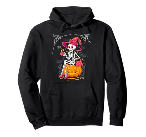 Cute Skeleton Drinking Coffee Lover Halloween Costumes Women Pullover Hoodie Cute Skeleton Drinking Coffee Lover Halloween Costumes Women Pullover Hoodie von Leopard Skeleton Halloween Costumes Tees Womens