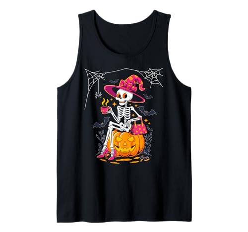 Cute Skeleton Drinking Coffee Lover Halloween Costumes Women Tank Top Cute Skeleton Drinking Coffee Lover Halloween Costumes Women Tank Top von Leopard Skeleton Halloween Costumes Tees Womens
