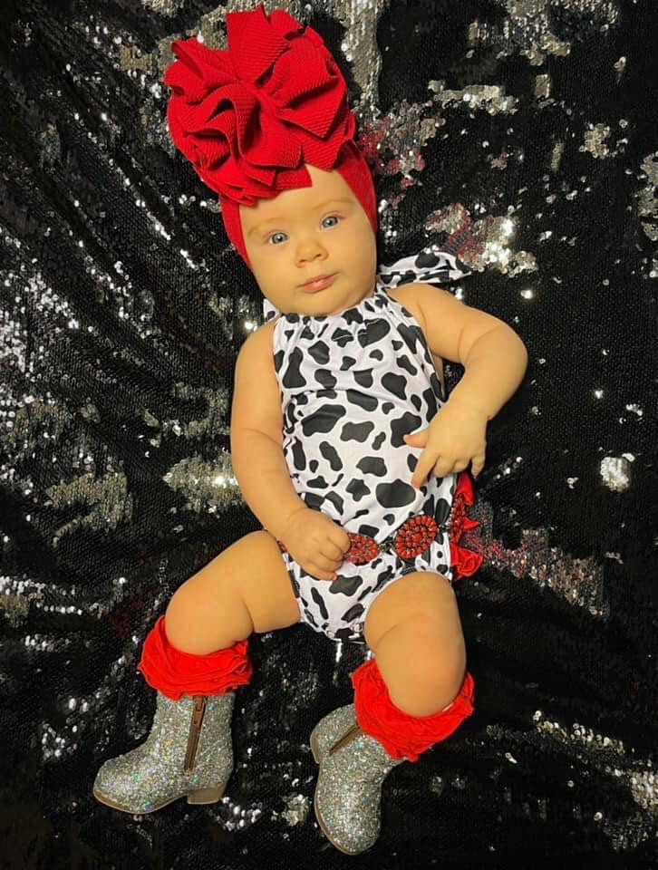 Kuh Strampler, Baby Mädchen Outfit, Kühe, Kuh, Mädchen, Boutique Outfit von LeopardbabyBoutique